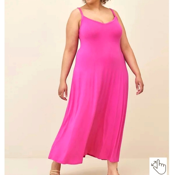 torrid Dresses & Skirts - 🆕️💗 1X BRIGHT PINK TRAPEZE MAXI DRESS - SUPER SOFT💗